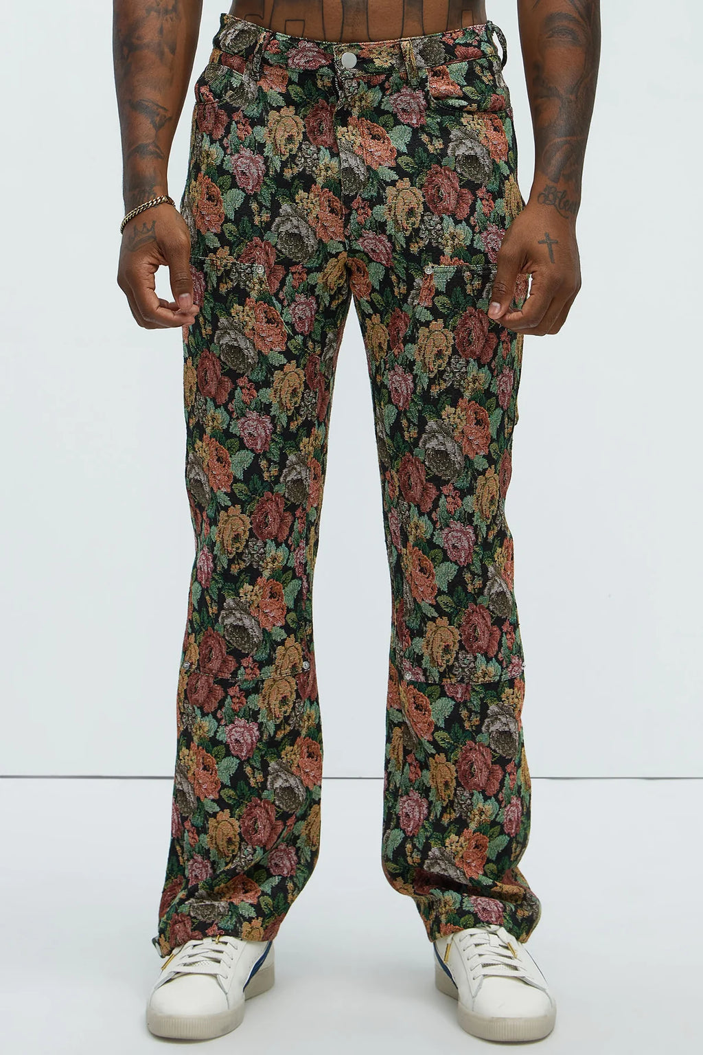 Floral Jeans Texture