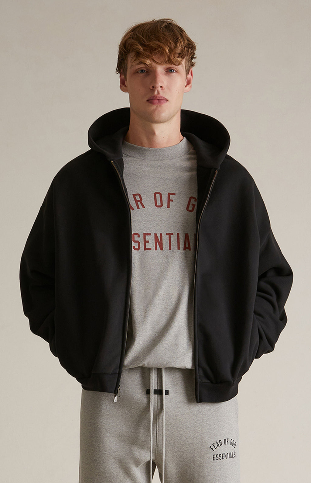 Essentials Full Zip Up Black