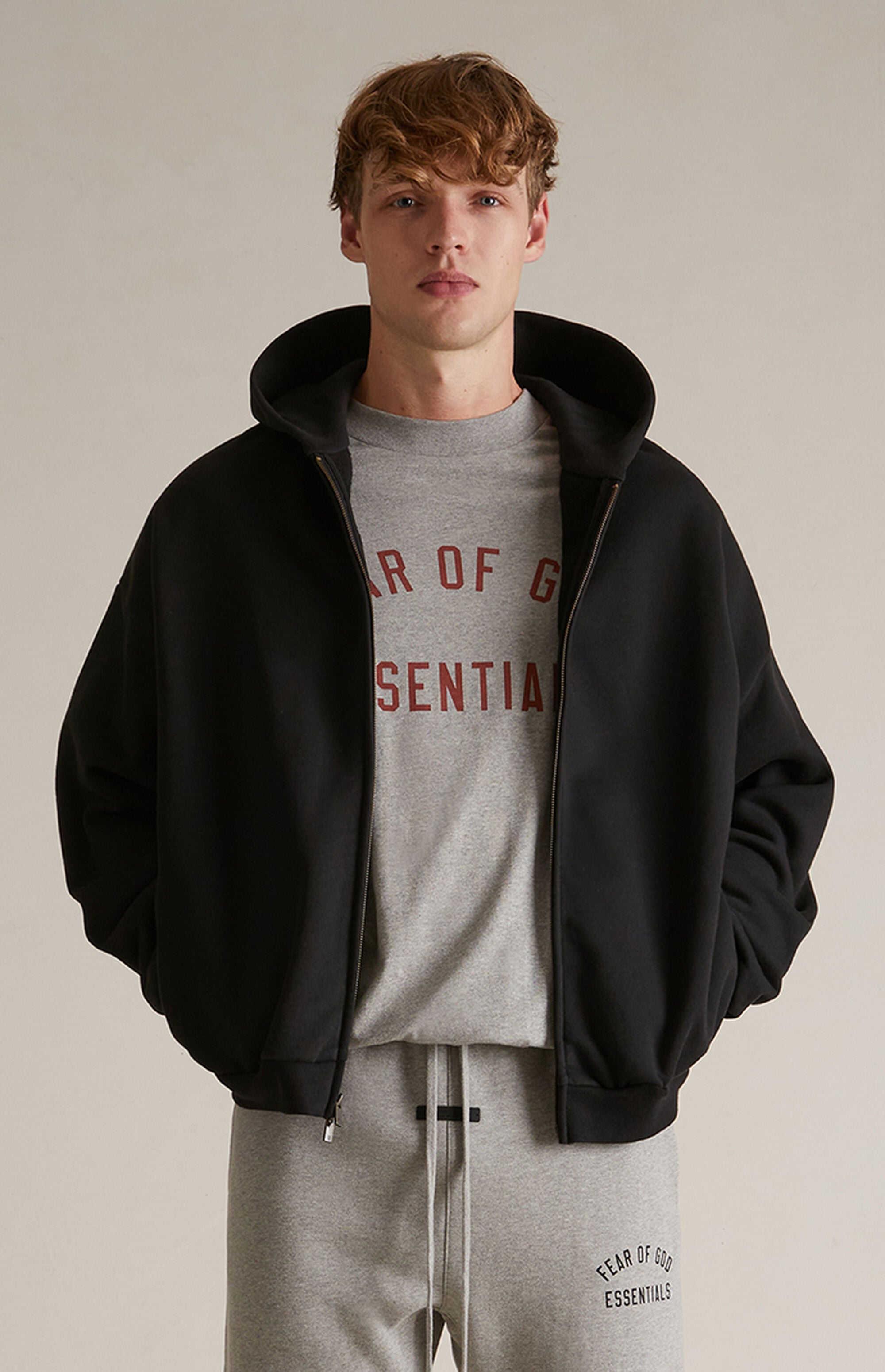 Essentials Full Zip Up Black