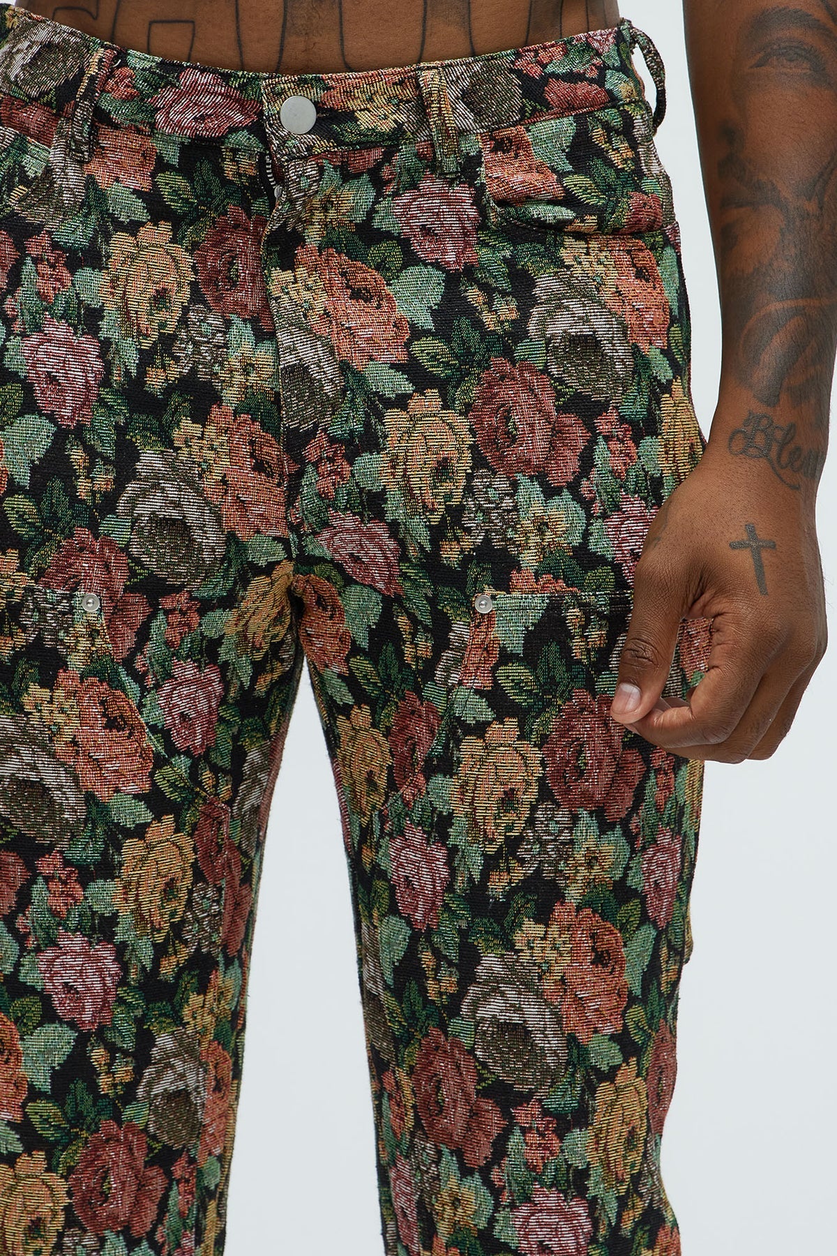 Floral Jeans Texture