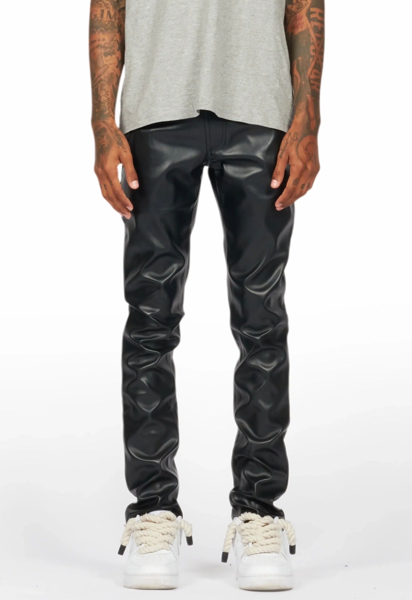 SLIM FIT LEATHER PANT