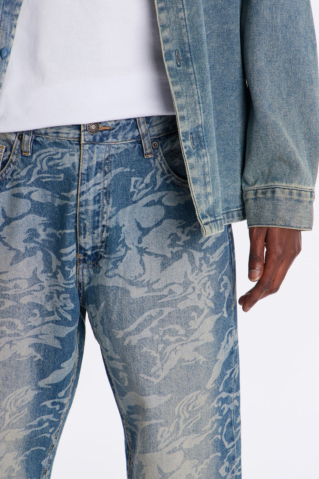 Floral Print Jeans