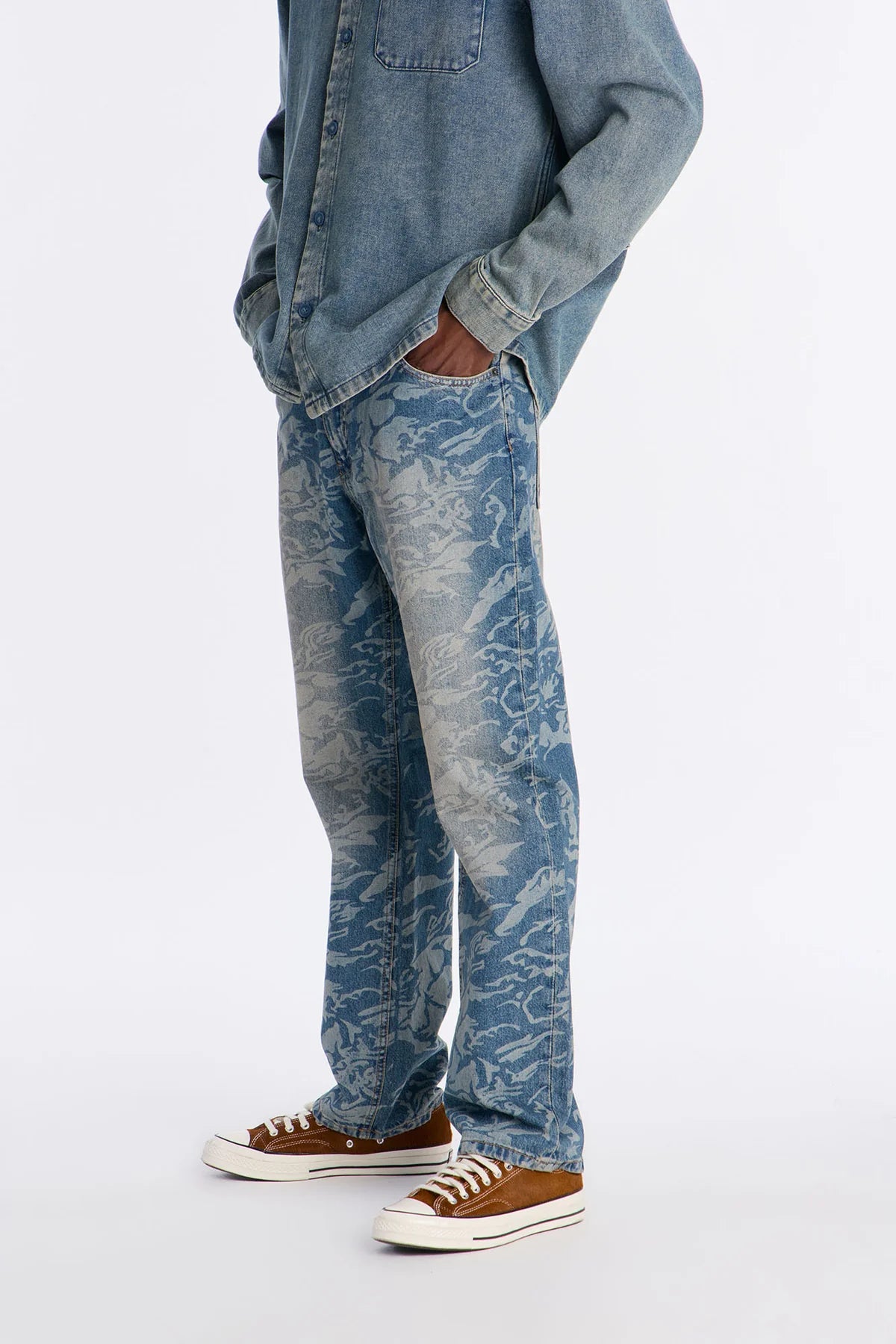 Floral Print Jeans