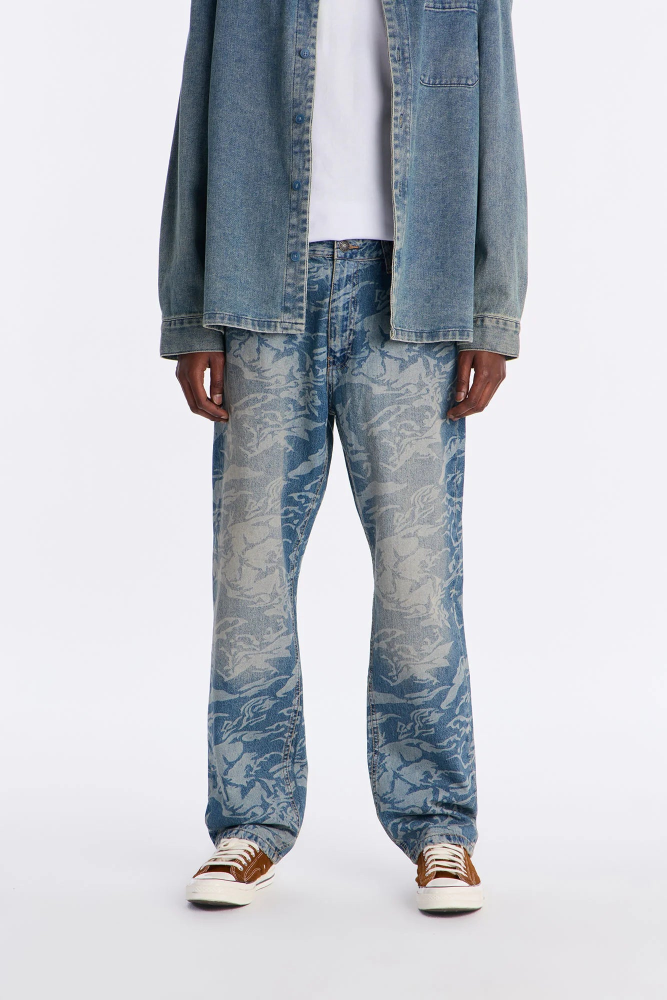 Floral Print Jeans